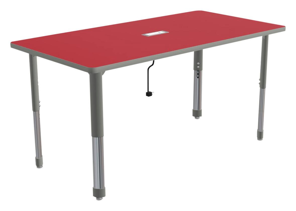 Classroom Select Activity Table with Power, Adjustable Height, Rectangle, 30 x 60 Inches 4000356